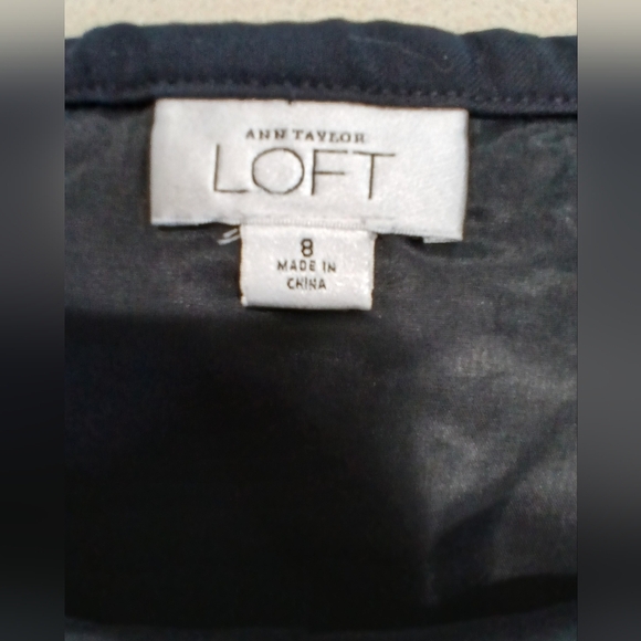 Ann Taylor Loft women's 8 wool blend embroidered black skirt blue tan floral - Picture 5 of 10